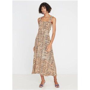 Faithfull The Brand Saint Tropez Midi Dress Animal Print Beige